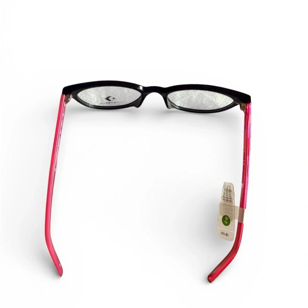 Converse Girls Readers Glasses in Black with Red Accent.  Size: 48-17-135